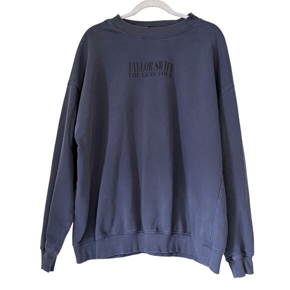 TAYLOR SWIFT Eras Tour Official Merch Oversized Sweatshirt in Gray Blue Size L - Picture 2 of 14